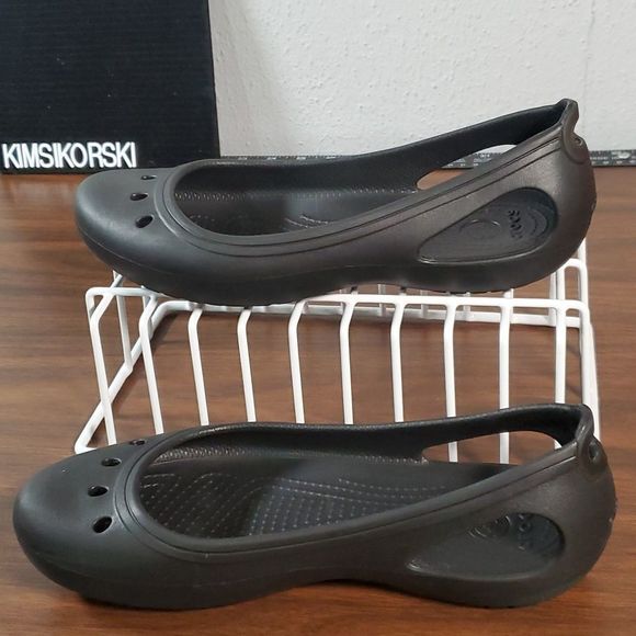 Crocs Womens Kadee Flats Flat Shoes Sandals Black Size 8 Like New! - Picture 2 of 9